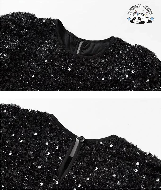 LEZONKIDS - 2024 ODM OEM Spring Summer Kids Birthday Party Dress Teen Girl Sequin Dress for 3 to 12T Girls